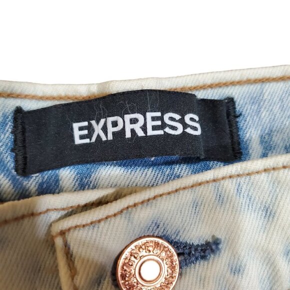 Express Jeans Original Slim Ankle Super High Rise Jeans Womens Blue Denim 14/R - Picture 3 of 10